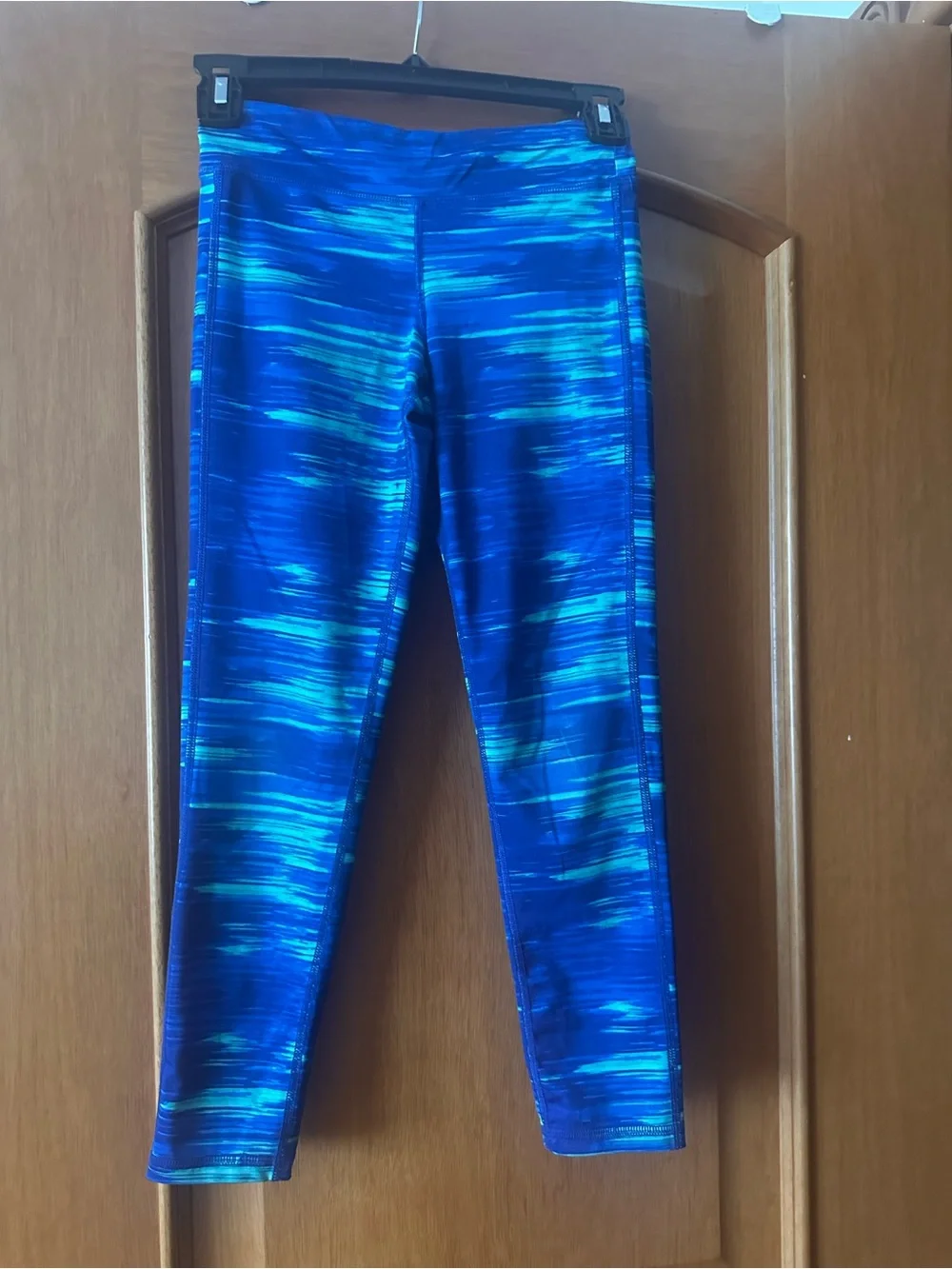 Old Navy Blue Striped Athletic Leggings Size M (8)